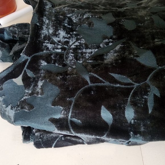 Vintage Rabbit Rabbit Rabbit Velvet Devoré Top Green Whimsygoth Size 14 - Picture 6 of 15